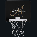 Black Gold Monogram Elegant Stylish Script Name  Mini Basketball Hoop<br><div class="desc">Great Christmas gift for your friend . Black Gold Monogram Elegant Stylish Script Name Mini Basketball Hoop</div>