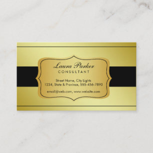 Black Gold Monogram Elegant Vintage Business Card