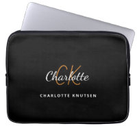 Black gold monogram initails name script