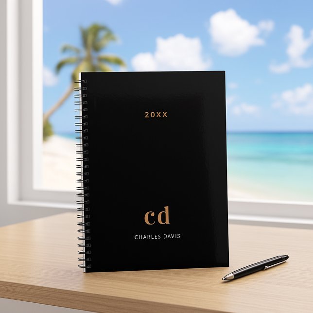Black gold monogram initials 2022 planner (Creator Uploaded)