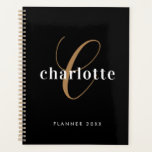 Black Gold Monogram initials Name Minimalist 2024 Planner<br><div class="desc">Are you looking for a personalised planner with your name and elegant monogram or the perfect gift for planner lovers? Check out this Black Gold Monogram initials Name Minimalist 2023 Planner. Add your initial,  name,  and details,  and you are done! With love Frankie   Marlow</div>