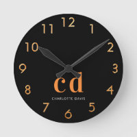 Black gold monogram initials name