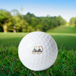 Black gold monogram initials name simple golf balls<br><div class="desc">Transparent background,  golden and black text. Personalise and add your monogram initials and name.  For both him and her.  The name is written with a modern hand lettered style script.</div>