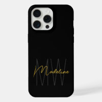 Black Gold Monogram Modern Chic