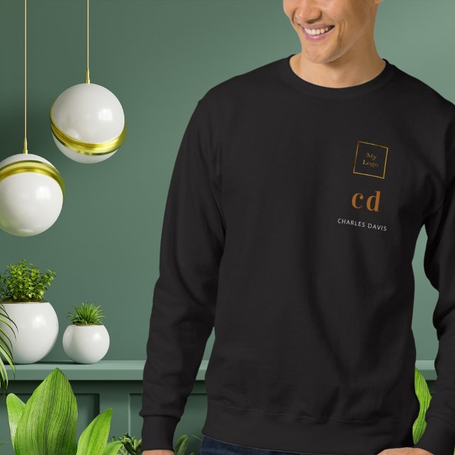 Black gold monogram name logo business  sweatshirt (Creator Uploaded)