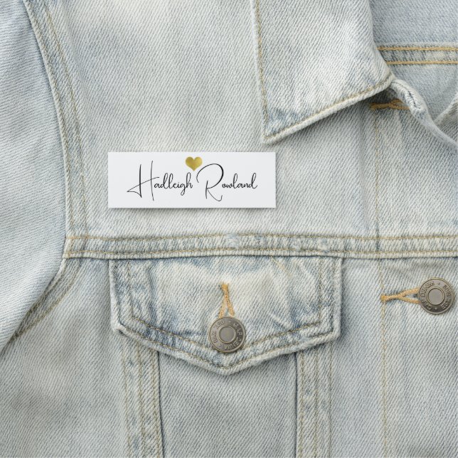 Black Gold Monogram Script Name Stylish Tag (In Situ)