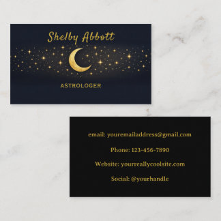 Black & Gold Moon and Stars Business Card