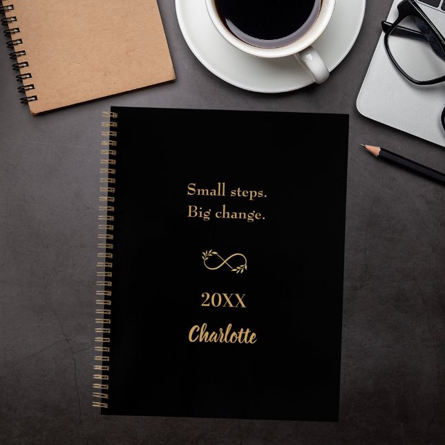Black gold motivational quote notebook (Creator Uploaded)