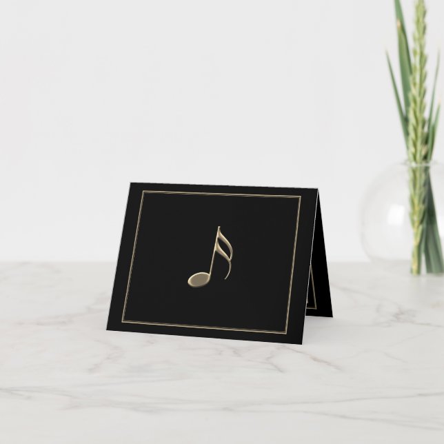 Black Gold Music Note Card (Front)
