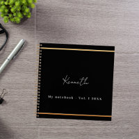 Black gold name script minimalist