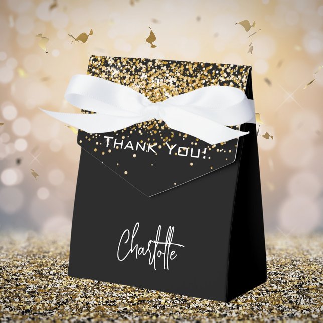 Black gold name thank you favour box (Creator Uploaded)