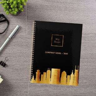 Black gold Nashville skyline business logo Planner