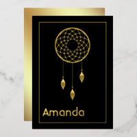 Black & Gold Native American Dreamcatcher Birthday