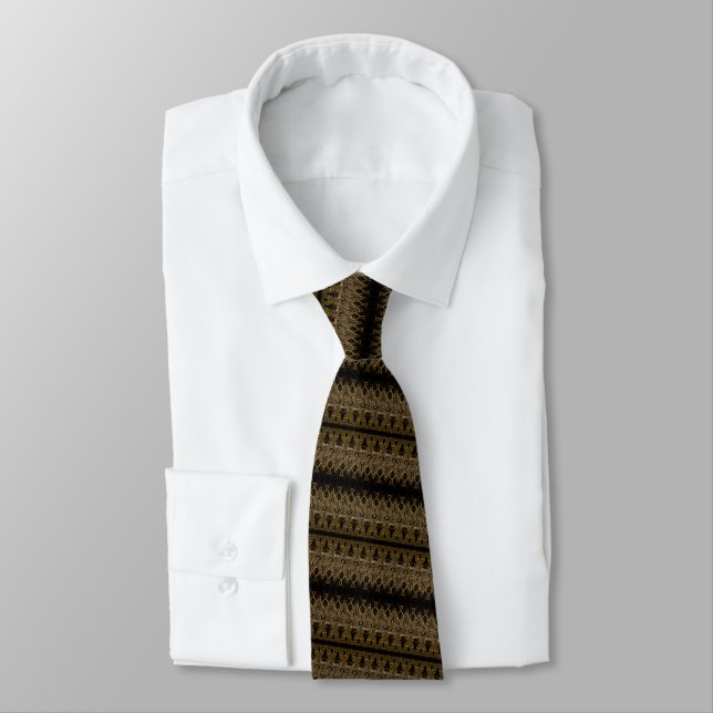 Black Gold Neck Tie Choose Colours Your Own Design (Tied)