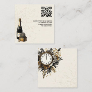 Black & Gold New Years Eve QR Enclosure Card
