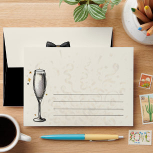 Black & Gold New Years Eve Wedding Envelope