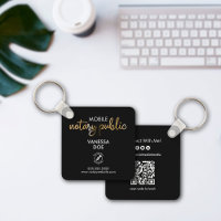 Black & Gold Notary QR Code Logo Business Square