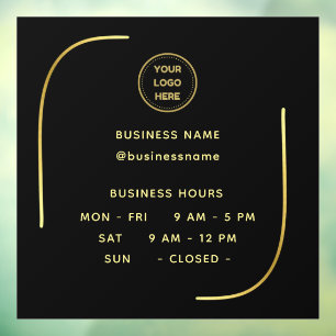 Black &Gold, Opening Time With Logo Business Hours