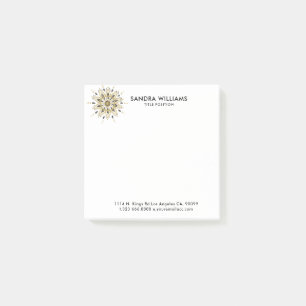 Black & Gold Ornate Circle Mandala Post-it Notes