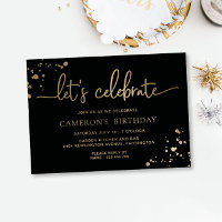 Black Gold Paintly Let's Celebrate Birthday