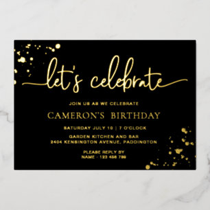 Black Gold Paintly Let's Celebrate Birthday