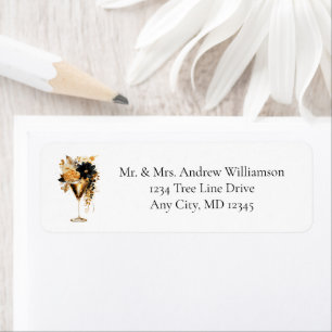 Black Gold Party Cocktails Drink Florals 