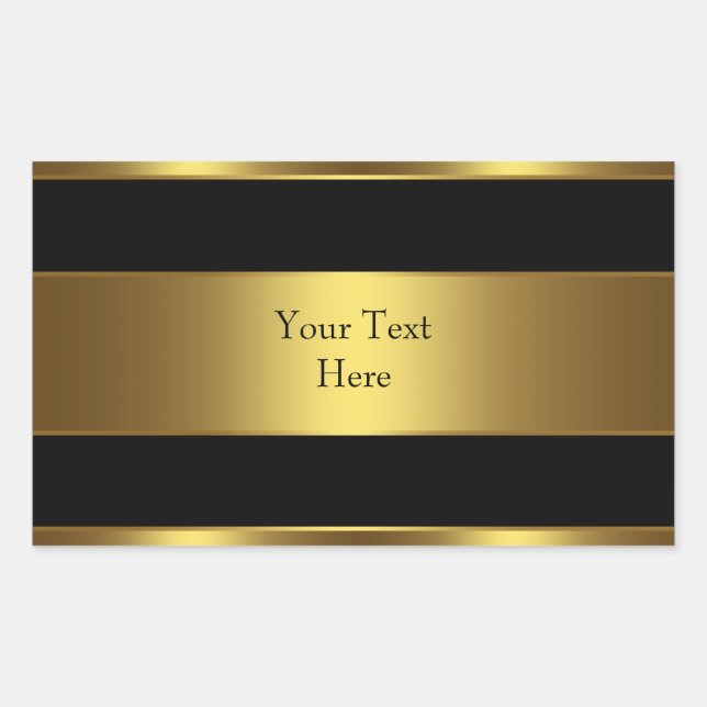 Black Gold Party Favour Address Label Envelope Sea (Front)