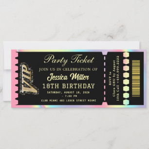Black & Gold Party Ticket Invitation