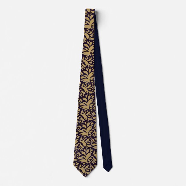 Black & Gold Pattern Neck Tie (Front)
