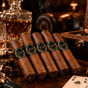 Black & Gold Personalised Cigar Bands