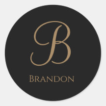 Black Gold Personalised Name and Monogram