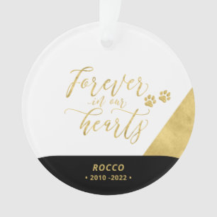 Black & Gold Pet Dog Memorial Photo Ornament