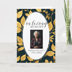 Black & Gold Photo Funeral Order of Service Programme