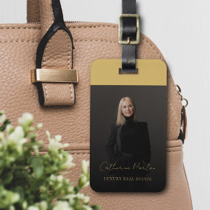 Black Gold Photo Luxury Real Estate  Luggage Tag