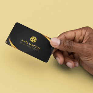 Black & Gold Pickleball Coach Business Card