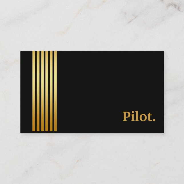 Black & Gold Pilot Professional Business Card (Front)