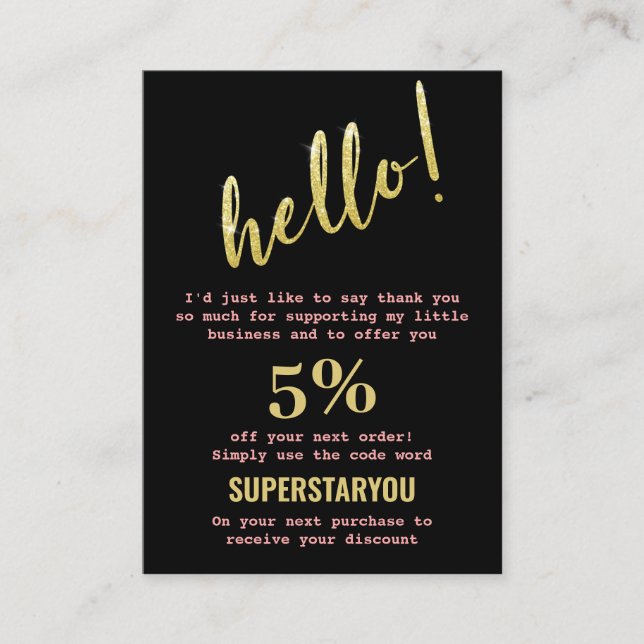 Black Gold Pink Thank You Social Media Logo Insert (Front)