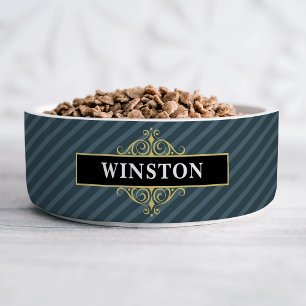 Black Gold Pinstripe Customised Bowl
