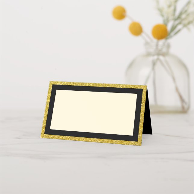 Black & Gold Place Card | Blank for Names (Front)
