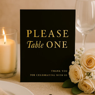 Black & Gold Please Take One Wedding Favour Sign