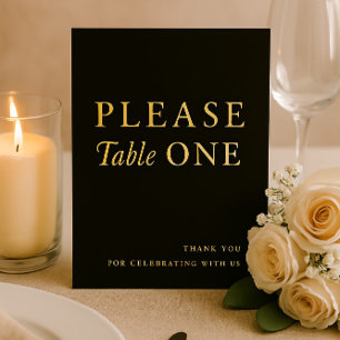Black & Gold Please Take One Wedding Favour Sign F