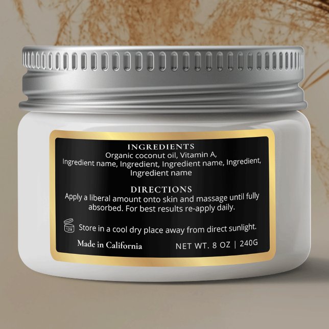 Black & Gold Product Ingredients Jar Waterproof (Creator Uploaded)