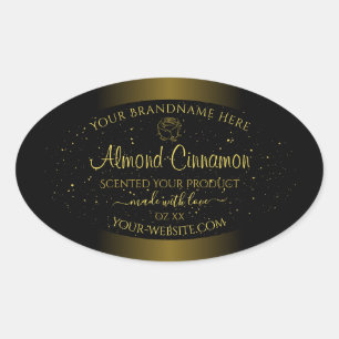 Black Gold Product Labels Glitter Sprinkles Floral