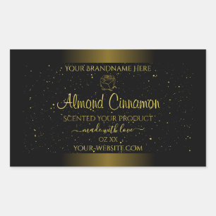 Black Gold Product Labels Glitter Sprinkles Floral