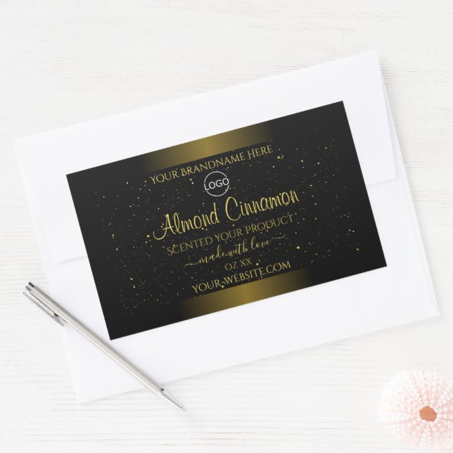 Black Gold Product Labels Glitter Sprinkles Logo (Envelope)