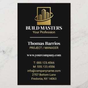 Black Gold Professional Builder Construction Flyer