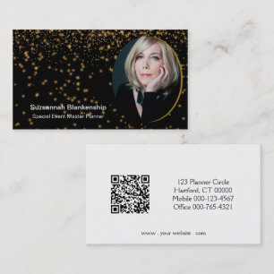 Black Gold Professional Custom Photo QR Code Business Card