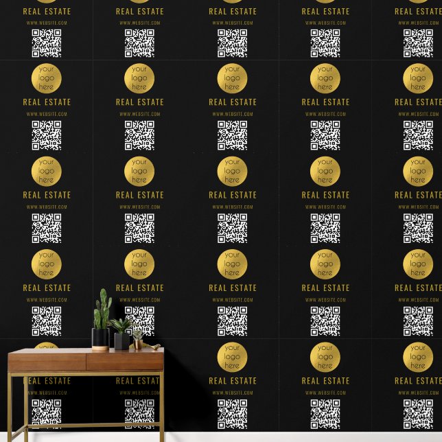 Black Gold Professional Real Estate Agent Business Wallpaper (Hallway)