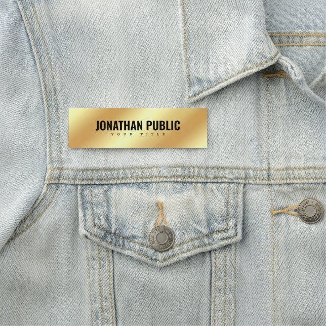 Black Gold Professional Template Modern Elegant Name Tag (In Situ)