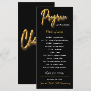 Black & Gold Program 3d Gold Tex Minimalist Design Menu